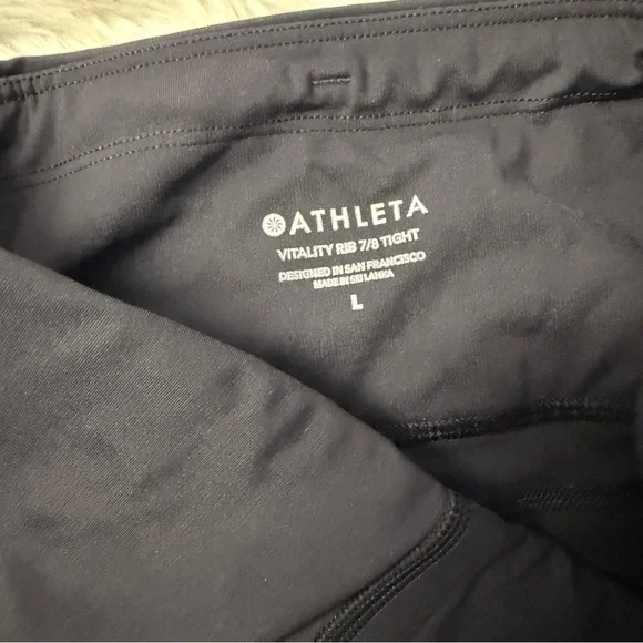 Athleta Vitality Rib 7/8 Tight Leggings Black Size Large - Picture 4 of 7